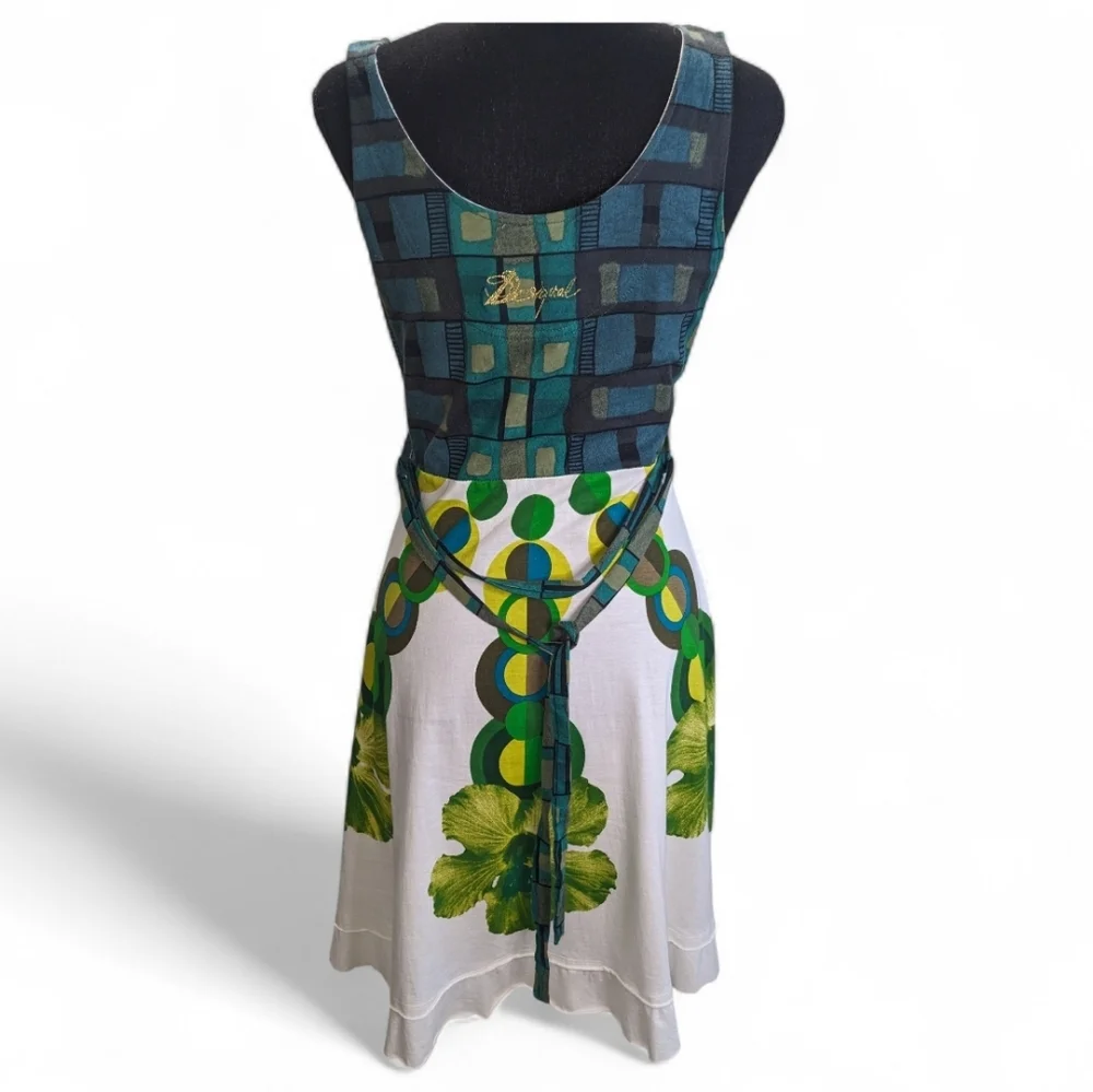 Desigual Multicolor Sleeveless Dress Artistic Patterns Fit & Flare Size M - Picture 2 of 15